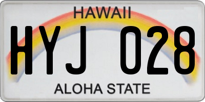 HI license plate HYJ028