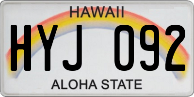 HI license plate HYJ092