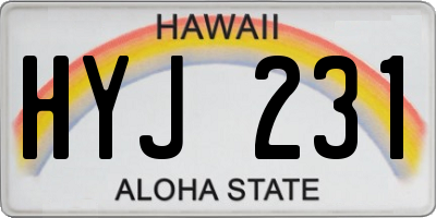 HI license plate HYJ231