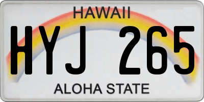 HI license plate HYJ265