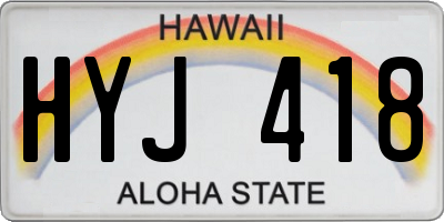 HI license plate HYJ418