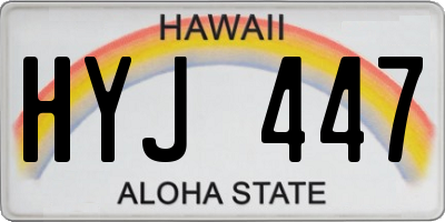 HI license plate HYJ447