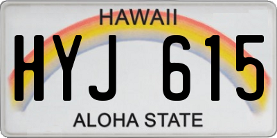 HI license plate HYJ615