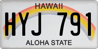HI license plate HYJ791