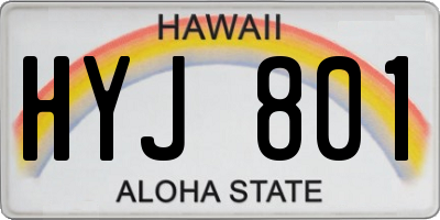 HI license plate HYJ801