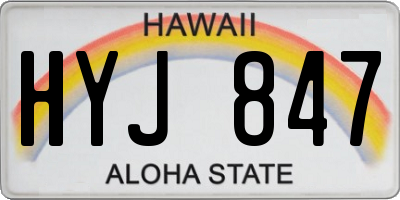 HI license plate HYJ847