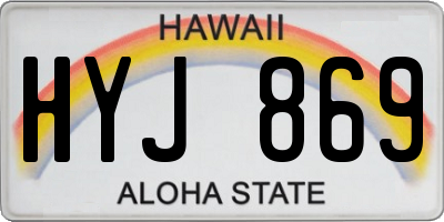 HI license plate HYJ869