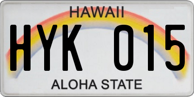 HI license plate HYK015