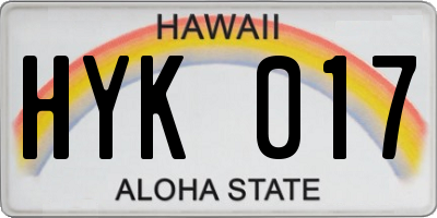 HI license plate HYK017