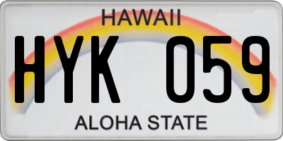 HI license plate HYK059