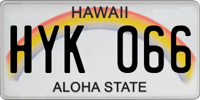 HI license plate HYK066