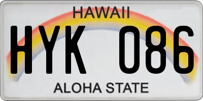 HI license plate HYK086