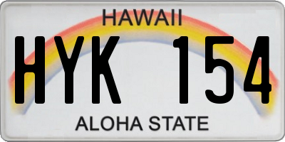 HI license plate HYK154