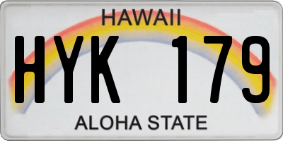 HI license plate HYK179