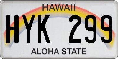 HI license plate HYK299