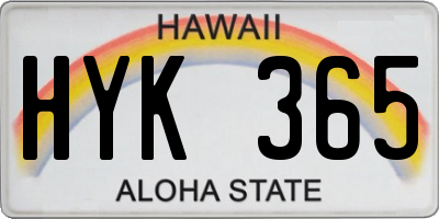 HI license plate HYK365