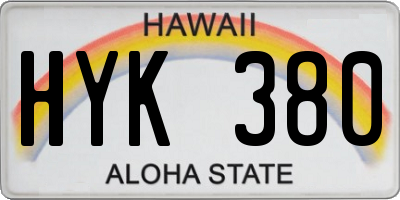 HI license plate HYK380
