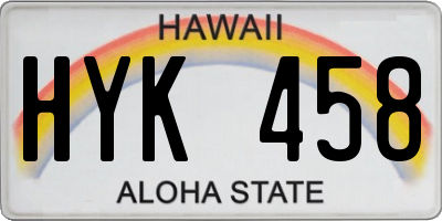 HI license plate HYK458
