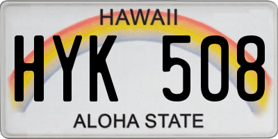 HI license plate HYK508