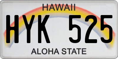 HI license plate HYK525