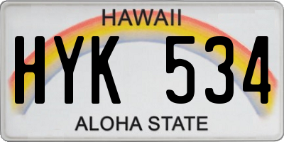 HI license plate HYK534