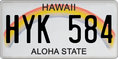 HI license plate HYK584