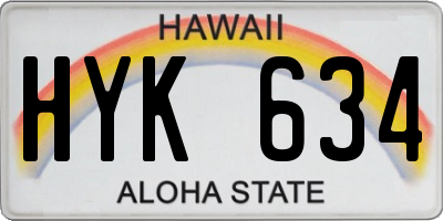 HI license plate HYK634