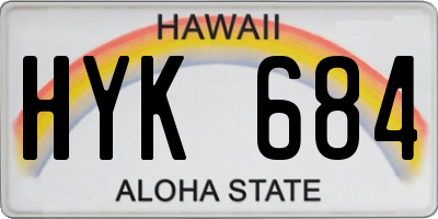 HI license plate HYK684