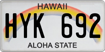 HI license plate HYK692
