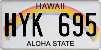 HI license plate HYK695