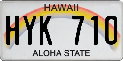 HI license plate HYK710