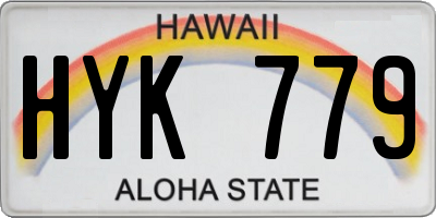 HI license plate HYK779