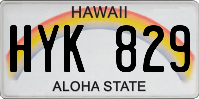 HI license plate HYK829