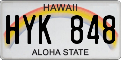 HI license plate HYK848
