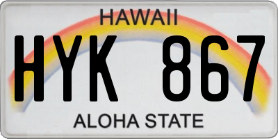 HI license plate HYK867