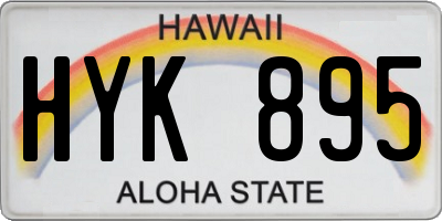 HI license plate HYK895