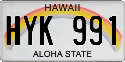 HI license plate HYK991