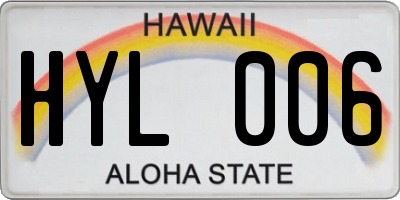 HI license plate HYL006