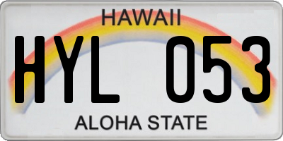 HI license plate HYL053