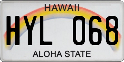 HI license plate HYL068
