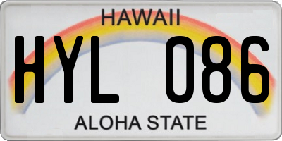 HI license plate HYL086