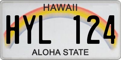 HI license plate HYL124