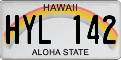 HI license plate HYL142