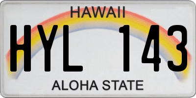 HI license plate HYL143