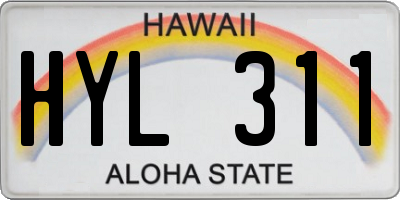 HI license plate HYL311