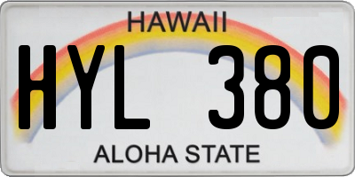 HI license plate HYL380
