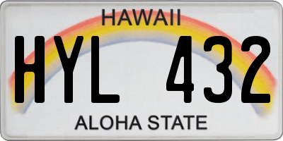 HI license plate HYL432