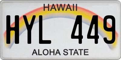 HI license plate HYL449