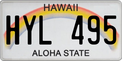 HI license plate HYL495