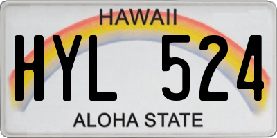 HI license plate HYL524